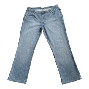 RIDERS Womens Plus Size 20W Medium Cotton Blend Boot Cut Blue Jeans 31" Inseam